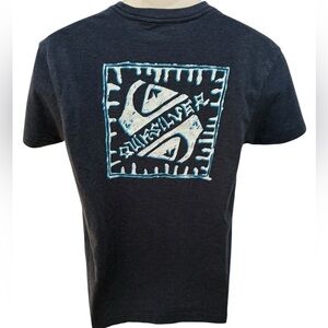 QUIKSILVER Surf Blue Logo Tee Shirt Men M Medium Regular Fit
